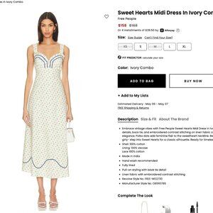 Sweet Hearts Midi Dress In Ivory Combo